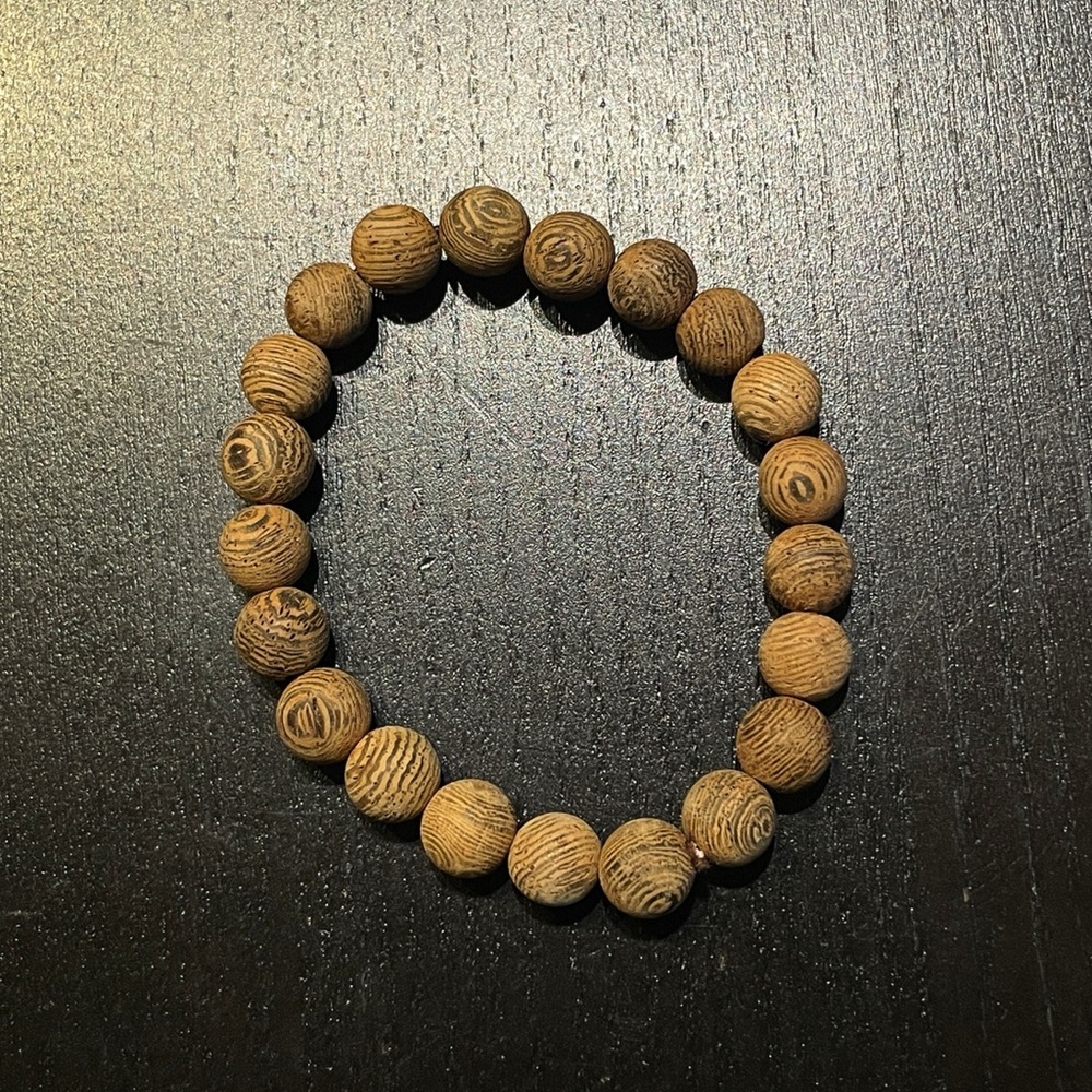 Buddhist Mala Wood Beads Bracelet